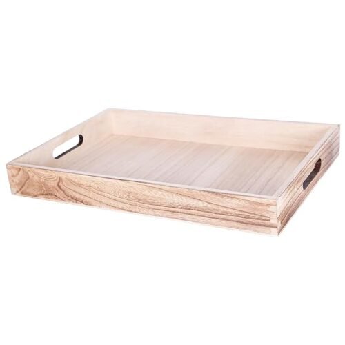Bandeja Madera Vintage Con Asas Tamano 45x30x52cm Para Servir Almuerzo Desayuno O Decoracion Del Hogar B0cq585222