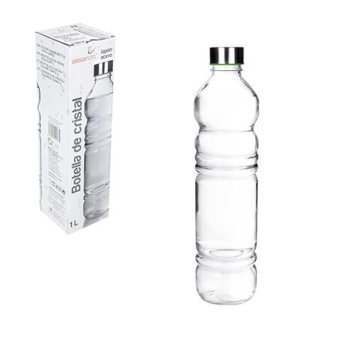 Botella De Cristal Para Agua De 1 Litro Botella Con Tapon De Acero Dos Tamanos A Elegir Botella Reutilizable Grand B0cwj5myzt
