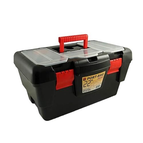 Caja De Herramientas Grande 55 Cm 22 Plastico Con Bandeja Interior Y 6 Compartimentos Organizadores En La Tapa B0cf9jl24v