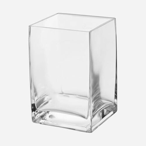Florero De Cristal Cuadrado Tamano 10x10x15cm Floreros Elegantes Cristal Resistente Jarron De Cristal Estilo Mode B0d7dq7cr8