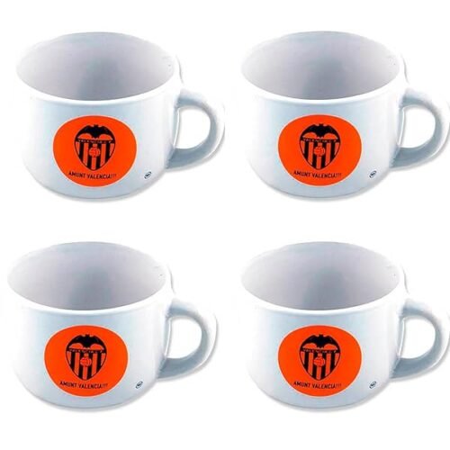 Two Tigers Pack 4 Tazas De Ceramica Valencia Cf 11 X 9 Cm Tazon De Ceramica Decorado Con El Escudo Del Valencia Taz B0d8prrq5r